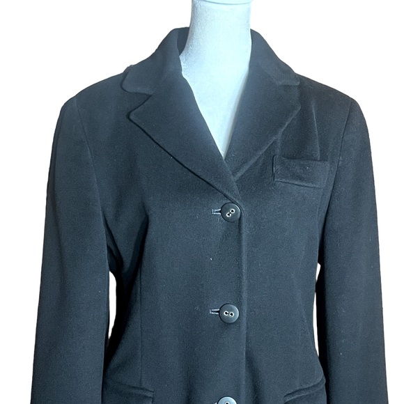 BROOKS BROTHERS BLACK WOOL BLEND OVERCOAT JACKET IN GOOD CONDITION (2) - Picture 3 of 12